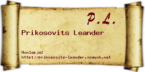 Prikosovits Leander névjegykártya